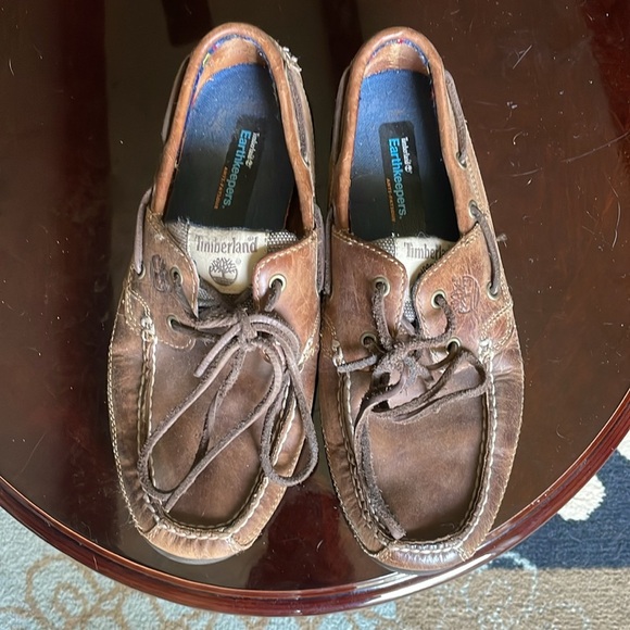 Timberland Earthkeepers Anti-Fatigue Men’s Brown Leather Stitching Loafers Sz 9 - Picture 1 of 7